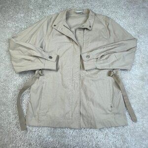Akris Punto Buckle Utility Jacket Beige Khaki Womens 6